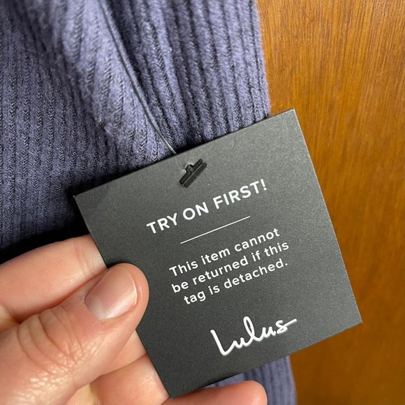 NWT Lulu's Navy Blue Button Down Long Sleeve Mini Dress Size Medium - Picture 3 of 7